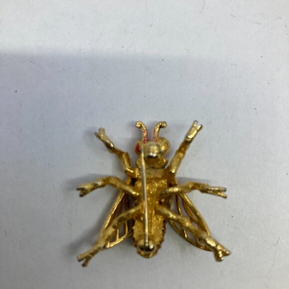 Vtg BOUCHER signed enamel insect fly brooch - Picture 2 of 3